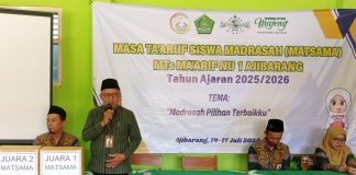 Ini Pesan Kepala MTs Ma’arif NU 1 Ajibarang untuk Siswa Baru: Jujur, Aktif, Kolaboratif