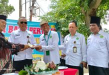 Kemenag Banyumas Letakkan Batu Pertama Pembangunan Gedung KUA Ajibarang