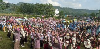 Penuh Warna dan Ceria, Ribuan Anak TK RA dan KB NU Ajibarang Meriahkan Hari Santri 2025 dengan Senam Bersama”