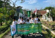 Satu Abad NU, MI Ma’arif NU 01 Pandansari Gelar Pawai Ta’aruf Keliling Desa