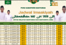 Jadwal Imsakiyah Ramadhan 1447 H / 2026 M Wilayah Purwokerto Banyumas dan Sekitarnya