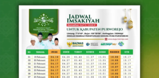 Jadwal Imsakiyah Ramadhan 1447 H/ 2026 M Wilayah Purworejo Lengkap