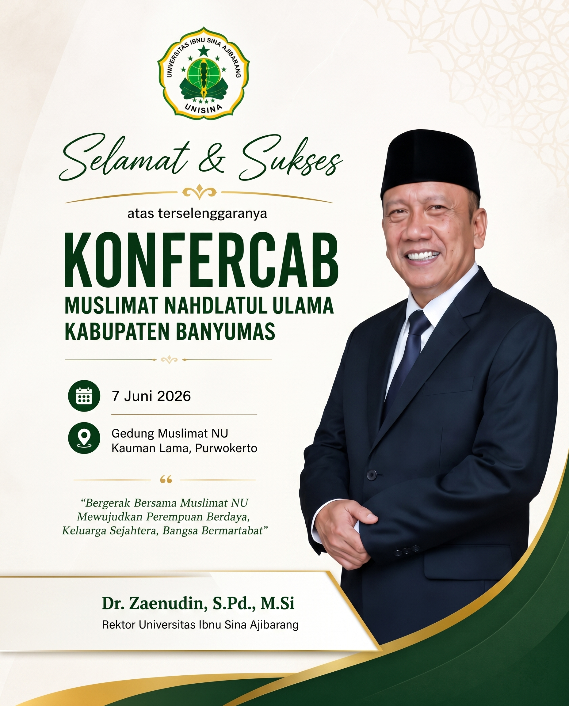 ucapan zaenudin rektor - NU Online Banyumas