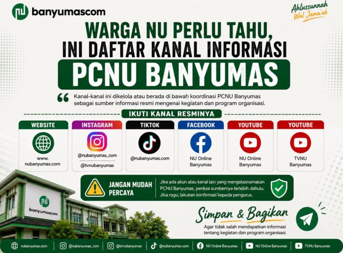 Warga NU Perlu Tahu, Ini Daftar Kanal Informasi PCNU Banyumas
