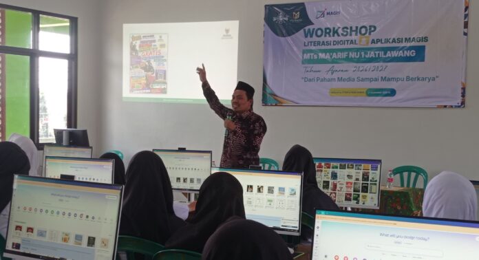 MTs Ma’arif NU 1 Jatilawang Bekali Guru dan Karyawan Keterampilan Desain Grafis dan Editing Video